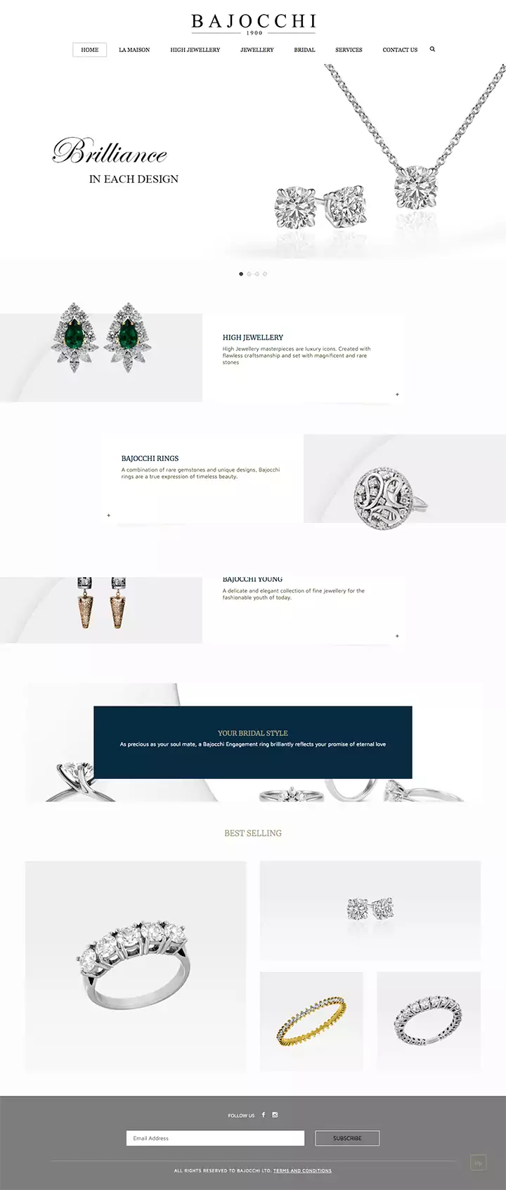 Bajocchi jewellers online store design & development