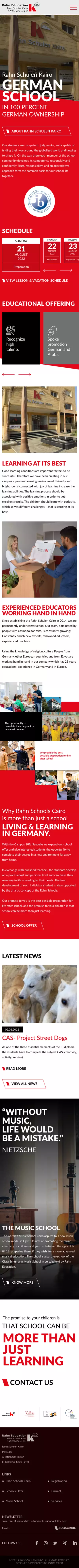 RAHN Education school website design & development