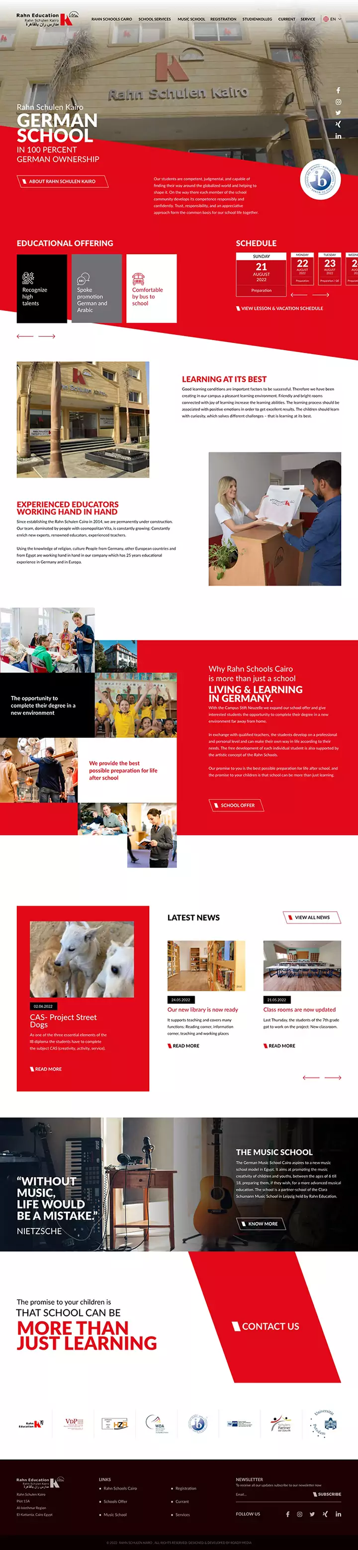 RAHN Education school website design & development